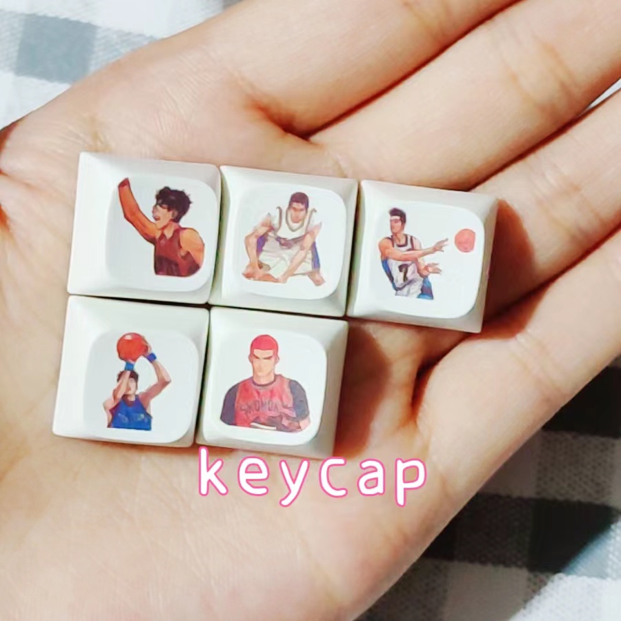 5PCS SLAM DUNK Keycap XDA Keycap "SLAM DUNK" Anime Unique Keycap PBT Mechanical Keyboard Keycap