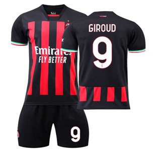 เสื้อกีฬาแขนสั้น ลายทีมชาติฟุตบอล Milan 22-23AC ชุดเหย้า สําหรับผู้ใหญ่ และเด็ก