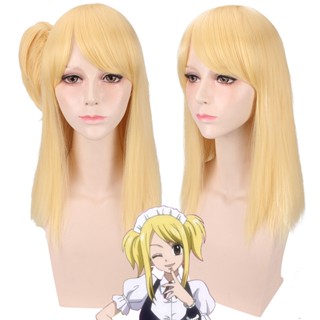 Misscoo FAIRY TAIL Lucy Heartfilia วิกผมสังเคราะห์ ทนความร้อน สีทอง