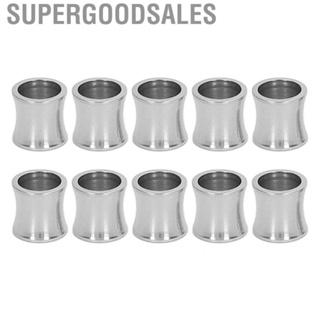 Supergoodsales 10 Pcs 8mm Length Stainless Steel Glossy Silver Spacer Beads For Jewelry 2BD