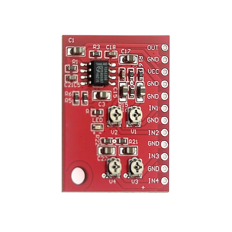 โมดูลบอร์ดผสมเสียงอินพุต โมโน 4 ช่องสัญญาณ Pcbfun Ne5532 Dc6-12v Tda1308 Dc3-6v