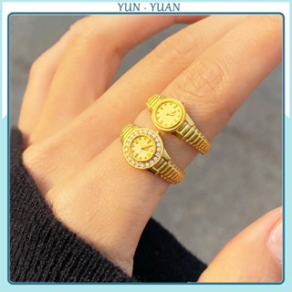 【Yunyuan】แหวนชุบทอง 18k 520 สําหรับผู้ชาย และผู้หญิง ของขวัญวันวาเลนไทน์