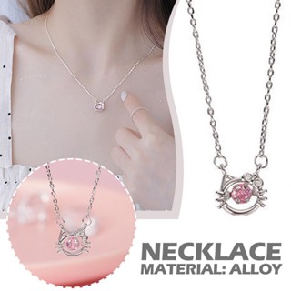 สร้อยคอโลหะผสม จี้การ์ตูน Hello Kitty สีชมพู