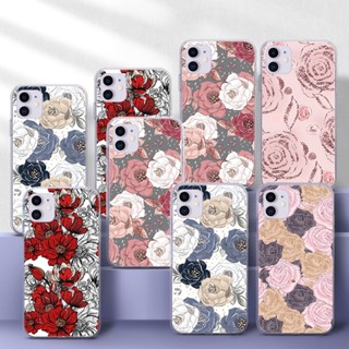 เคสโทรศัพท์มือถือแบบนิ่ม TPU ใส ลายดอกกุหลาบ 216A สําหรับ iPhone 5 5s se 6 6S 7 8 Plus