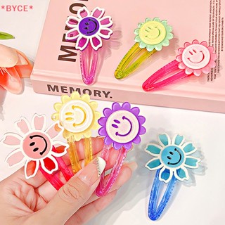 Byce&gt; กิ๊บติดผม ลายดอกไม้ ดอกทานตะวัน สีแคนดี้ หวานใส สําหรับเด็กผู้หญิง BB ใหม่