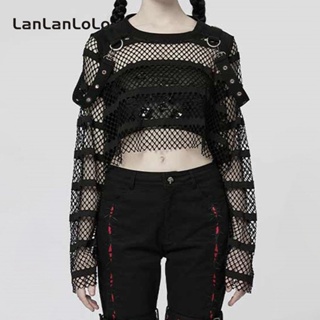 Lanlanlolo เสื้อลําลอง แขนยาว คอกลม ทรงหลวม สีพื้น สําหรับสตรี 2023