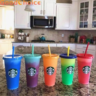 【Good】Starbucks Water Cup Food Grade PP Gift Non-toxic Color-changing Plastic【Ready Stock】