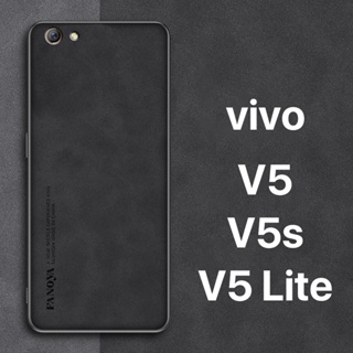 หนังกลับ เคส vivo V5s V5 Lite Case สัมผัสที่สบาย ป้องกันลายนิ้วมือ ขอบTPUนุ่ม ป้องกันกล้อง ปกป้องหน้าจอ กันกระแทก