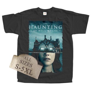 เสื้อยืดผ้าฝ้าย พิมพ์ลายโปสเตอร์ภาพยนตร์สยองขวัญ The Haunting Of Hill House V1 สีดํา ทุกขนาด ไซซ์ S-5Xl