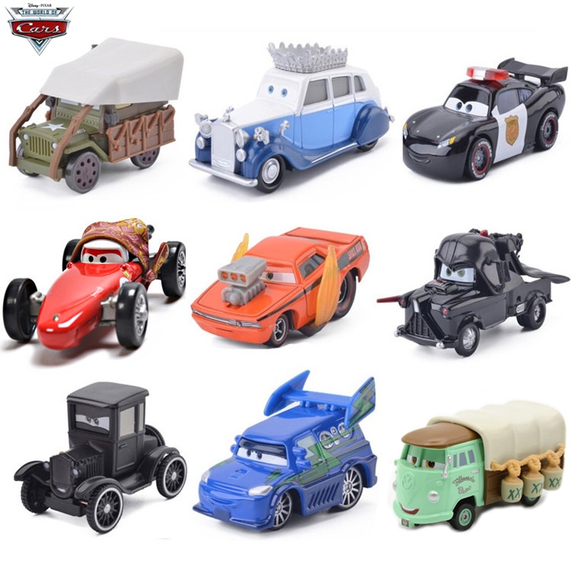 โมเดลยานพาหนะโลหะ Pixar Cars 2 3 Diecasts McQueen Queen Guard สไตล์อังกฤษ ของเล่นสําหรับเด็ก