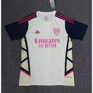 เสื้อกีฬาแขนสั้น ลายทีมชาติฟุตบอล Arsenal 2023-24 ชุดเยือน สีขาว สําหรับผู้ชาย ไซซ์ S - 2XL