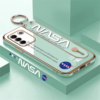 เคสโทรศัพท์มือถือ ยางนิ่ม ลาย NASA พร้อมขาตั้ง พับได้ หรูหรา สําหรับ Vivo Y16 Y02 Y02s Y22 Y35 Y15s Y15A Y01 Y21A Y33T Y33S Y12S Y20s Y20i Y11 Y12 Y15 Y17 Y19 Y91C