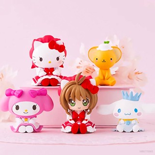 [Doly] โมเดลฟิกเกอร์ Cardcaptor Sakura and Sanrio CERBERUS KT Cinnamoroll Melody ของเล่นสําหรับเด็ก 5 ชิ้น