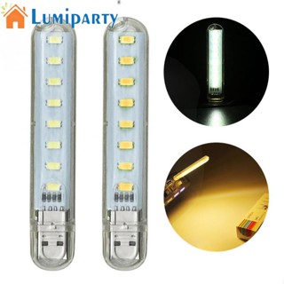 Lumiparty โคมไฟกลางคืน Led DC5V USB 8 ดวง แบบพกพา สําหรับตั้งแคมป์ พีซี แล็ปท็อป