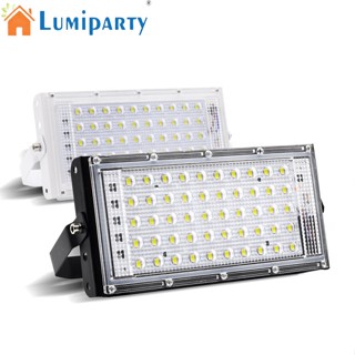 Lumiparty ไฟสปอตไลท์ Led 50W AC220V กันน้ํา น้ําหนักเบา สีดํา สําหรับสวน กลางแจ้ง