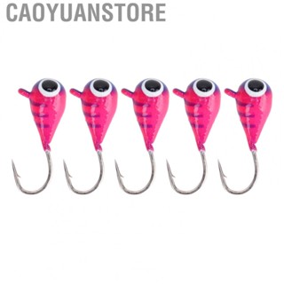 Caoyuanstore Ice Fishing Lures  Sturdy 5Pcs Ice Fishing Jigs Kit 4MM Bright Color  for Freshwater