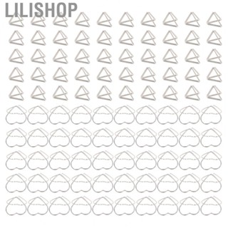 Lilishop 100pcs Paper Clips Set 50 Triangular 50 Love Heart Double Layer 3D Paper Clips