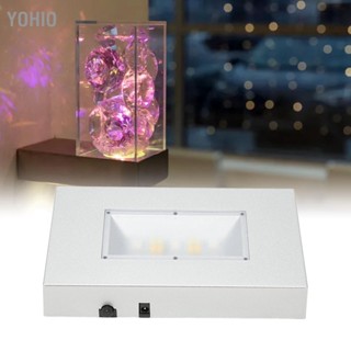 Yohio ฐานขาตั้งไฟ LED USB ขับเคลื่อนโหมดแสงหลายโหมด ฐานแสดงแสงสี่เหลี่ยมสำหรับคริสตัลซิลเวอร์