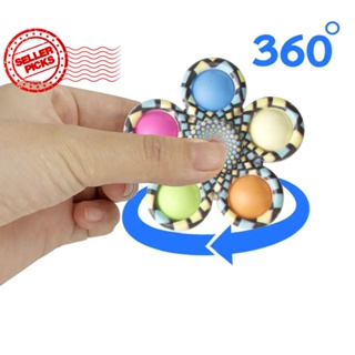 ของเล่น Fidget Pop Spinner Fingertip Top Bubble Music UV คลายเครียด T9N3