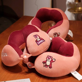 Yyds Lotso Hump หมอนรองคอ ลายหมีสตรอเบอร์รี่ สําหรับตกแต่งบ้าน รถยนต์ ออฟฟิศ เดินทาง