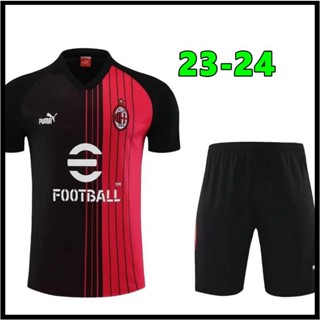 เสื้อกีฬาแขนสั้น ลายทีมชาติฟุตบอล League Club 2023-24 AC Milan ชุดเหย้า