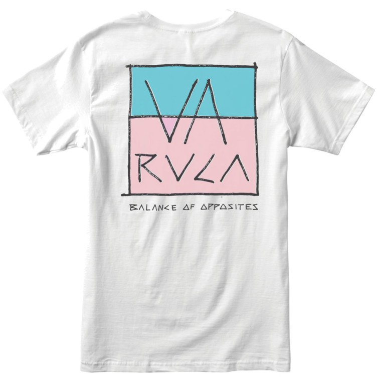 อ่อนนุ่ม 6 summer Men's casual T-shirt ，RVCA SPLIT SCRAWL T-SHIRT men white T-Shirt Father's Day Mot