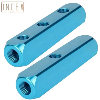 【ONCEMOREAGAIN】Manifold Block Air Hose Aluminum Block Blue Fitting Manifold Pneumatic