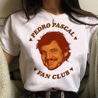 เสื้อยืด พิมพ์ลายกราฟิก Pedro Pascal สไตล์ญี่ปุ่น เหมาะกับฤดูร้อน สําหรับผู้หญิง