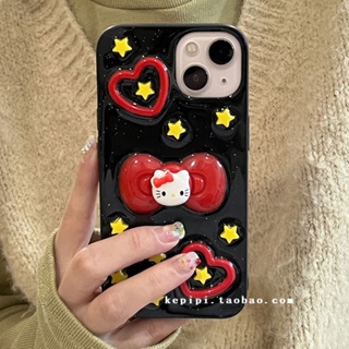 เคสป้องกันโทรศัพท์มือถือ ลายแมว ประดับโบว์ ดาว กันกระแทก สําหรับ Apple Iphone 14promax 13 12 11 14pro 13pro 14