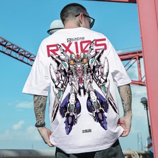 อนิเมะ- Gundam RX105 Cauchy เสื้อยืดการ์ตูน Gundam Mecha Graphic Tee 100% ผ้าฝ้ายแท้ สำหรับผู้ชายและผู้หญิง ทรงสบาย