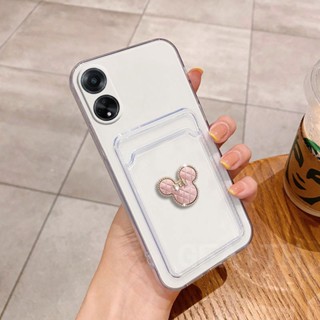 พร้อมส่ง ใหม่ เคสโทรศัพท์มือถือแบบนิ่ม ใส กันกระแทก ลายการ์ตูนมินนี่น่ารัก พร้อมช่องใส่บัตร สําหรับ Oppo A98 A78 Reno 8T 4G 5G 2023 Reno8 T OppoA98 OPPOA78