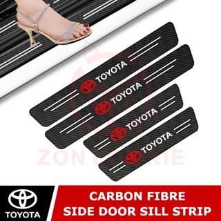 [4 ชิ้น] สติกเกอร์ ป้องกันรอยขีดข่วน สําหรับ TOYOTA Universal Door Sill Strip Vios Veloz Yaris Altis Camry Avanza Innova Hilux