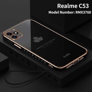 เคสมือถือ แบบนิ่ม ลายใบเมเปิ้ล สําหรับ Realme C53 RMX3760