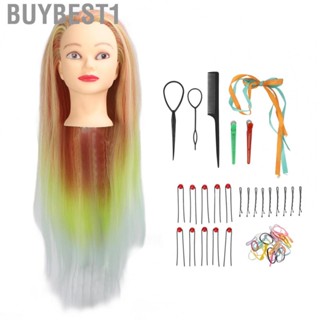 Buybest1 Mannequin Head  Hairdressing Doll Head Braiding Gradient Wig Professional Safe Simulated  for Academy