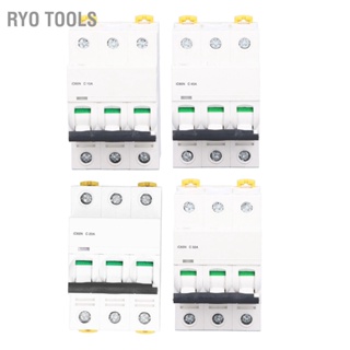 Ryo Tools เบรกเกอร์ขนาดเล็ก 3P 400V DIN Rail Mount สวิตช์ป้องกันการโอเวอร์โหลดแรงดันต่ำ IC65N