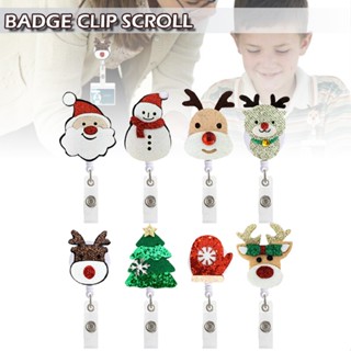 Christmas Badge Reel Retractable Clip Holder Nurse Students ID Card Holders