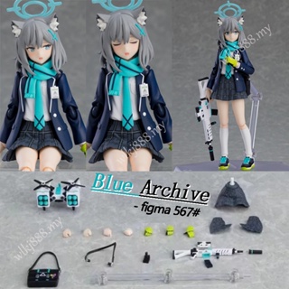 โมเดลฟิกเกอร์ อนิเมะ Shiroko Sunaookami Figma Blue Archive 567 ของเล่นสําหรับเด็ก