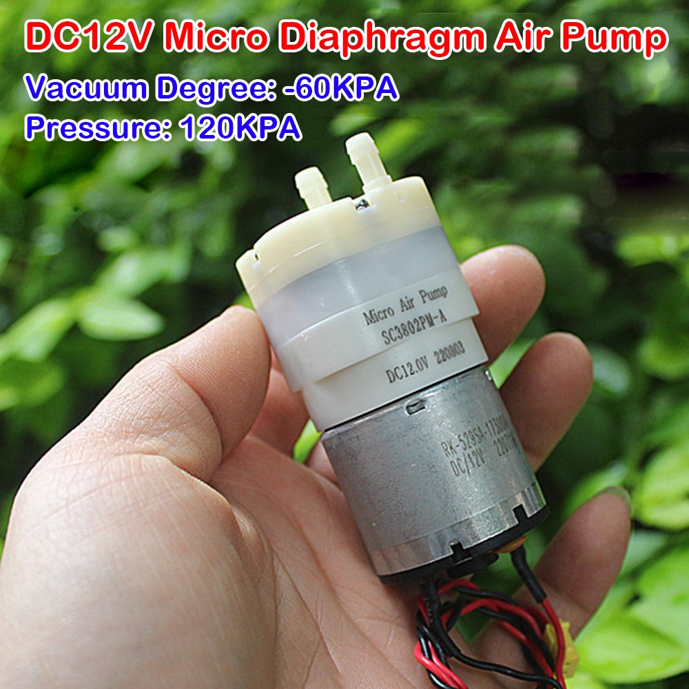 Dc 7.4V-12V Micro Air Pump ปริมาณอากาศขนาดใหญ่ 5L/นาที 120KPA 528 มอเตอร์คาร์บอนแปรงปั๊มสูญญากาศ-65Kpa เงียบถังปลาปั๊มออกซิเจน