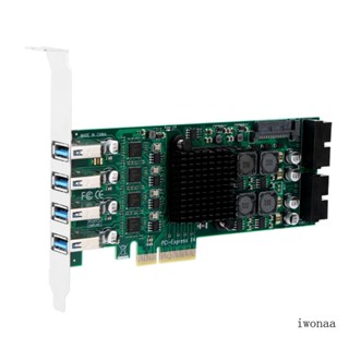 Iwo ฮับแปลง USB3 0 PCI-E สําหรับ Express 19Pin Slot 4-Channel Power Connector 12Gb