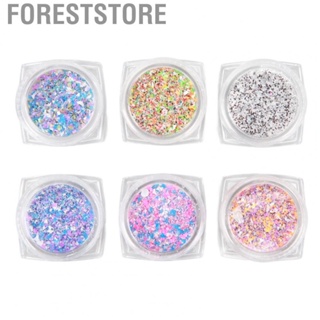 Foreststore Glitter Dust Sand  Shining Sugar Effect DIY Portable Delicate 6 Box Decoration Unique for Salon Nail Artist