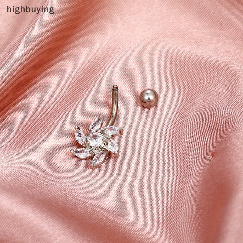 [highbuying] แฟชั่น คุณภาพสูง สะดือ หน้าท้อง ปุ่ม แหวน ท้อง ร่างกาย เครื่องประดับ ดอกไม้ ท้อง กระดุม เล็บ ใหม่ พร้อมส่ง