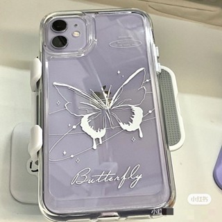 Line Butterfly Phone Case For Iphone 13promax 11 All-Inclusive 12 Transparent XS/XR Drop-Resistant 7