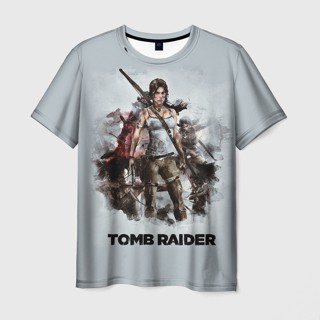 เสื้อยืด พิมพ์ลาย "TOMB RAIDER" 3 มิติ สําหรับผู้ชาย