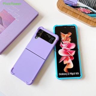 (Plusflower) ใหม่ เคสโทรศัพท์มือถือ ซิลิโคนนิ่ม พับได้ สีมาการอง สําหรับ Samsung Galaxy Z Flip3 4 5G Z Flip3 4