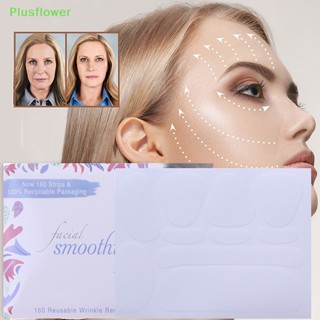 (Plusflower) ใหม่ เทปสติกเกอร์ ทรงสามเหลี่ยม มองไม่เห็น สําหรับยกกระชับใบหน้า คอ ดวงตา ลดริ้วรอย 160 ชิ้น