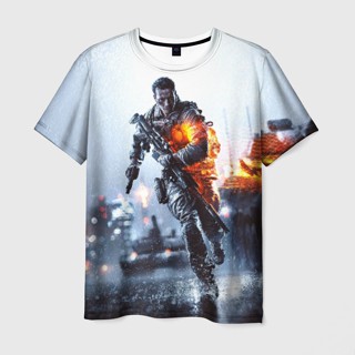 เสื้อยืด พิมพ์ลาย "Battlefield Multiplayer" 3 มิติ สําหรับผู้ชาย