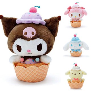 จี้ตุ๊กตาการ์ตูน Sanrio Ice Cream Cone Series Prin Melody Cinnamon Roll ของเล่นสําหรับเด็ก