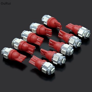 {RUI} หลอดไฟท้ายรถยนต์ LED สีแดง T10 194 168 147 W5W 5 SMD 5050 12V 10 ชิ้น {OuRui.th}