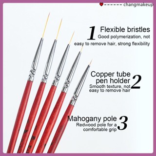 แปรงทาเล็บ Redwood Pole Fine Nail Drawing Pen Set Nail Hook Drawing Pen Color Drawing Pen cod