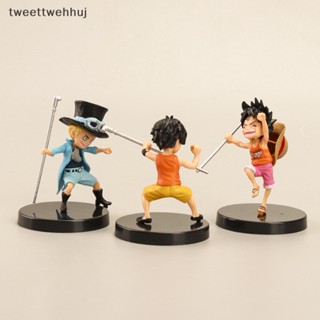 Tw โมเดลฟิกเกอร์ PVC อนิเมะ One Piece Luffy Ace Sabo 3 ชิ้น ต่อชุด